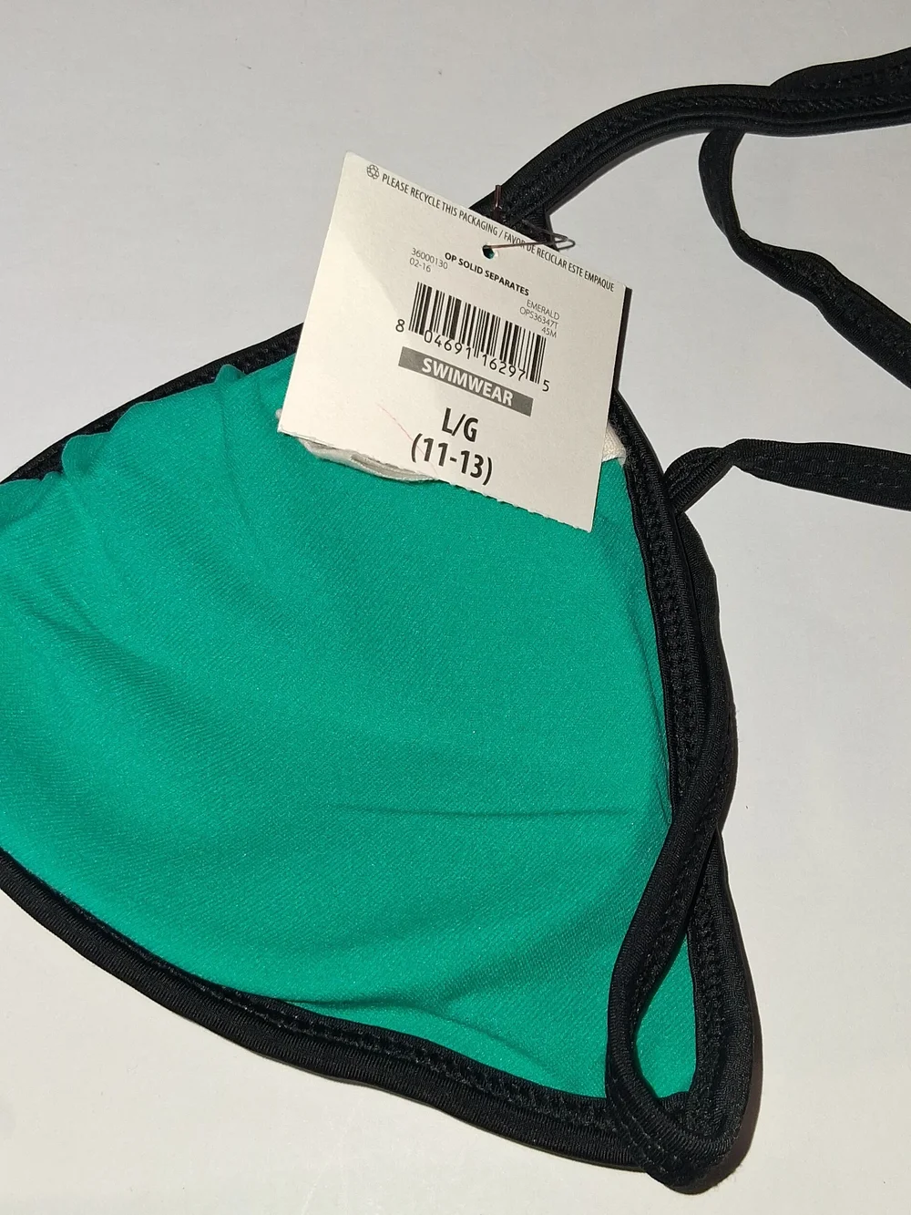 NWT OP Women’s Green Mesh Triangle Bikini Set TOP Size Large, BOTTOM Size Small